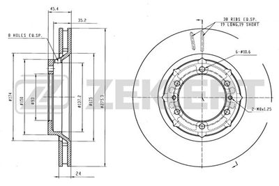 BS6157 ZEKKERT Тормозной диск