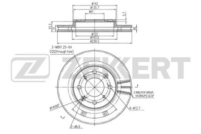 BS5677 ZEKKERT Тормозной диск