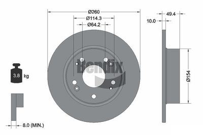 BDS1715 BENDIX Braking Тормозной диск