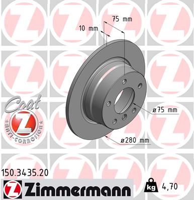 150343520 ZIMMERMANN Тормозной диск