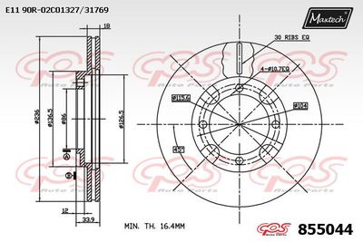 855044 MAXTECH Тормозной диск