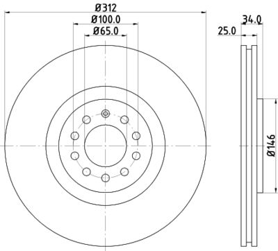 8DD355106731 HELLA Тормозной диск