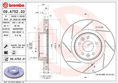 BV9038 BRECO Тормозной диск