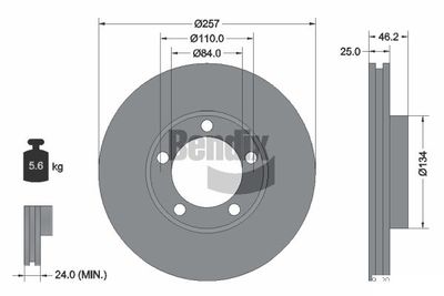 BDS2139 BENDIX Braking Тормозной диск