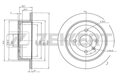 BS6051 ZEKKERT Тормозной диск