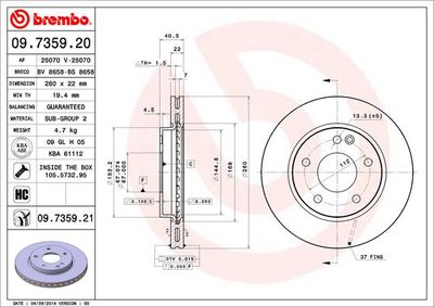 BS8658 BRECO Тормозной диск