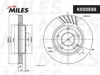 K000698 MILES Тормозной диск