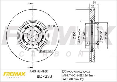 BD7338 FREMAX Тормозной диск