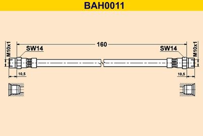 BAH0011 BARUM Тормозной шланг