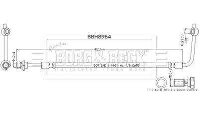 BBH8964 BORG & BECK Тормозной шланг