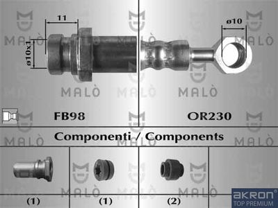 80663 AKRON-MALÒ Тормозной шланг
