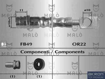 80172 AKRON-MALÒ Тормозной шланг
