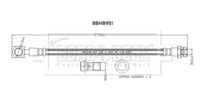 BBH8951 BORG & BECK Тормозной шланг