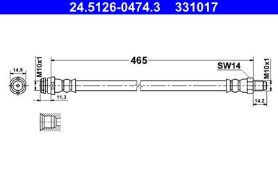 24512604743 ATE Тормозной шланг