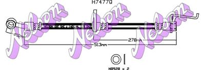 H7477Q KAWE Тормозной шланг