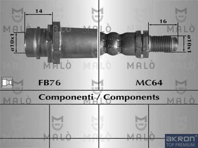 80946 AKRON-MALÒ Тормозной шланг