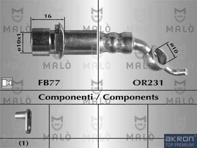 80885 AKRON-MALÒ Тормозной шланг