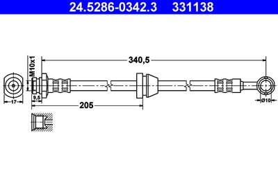 24528603423 ATE Тормозной шланг