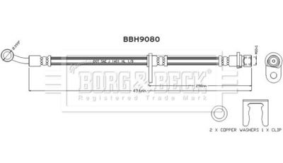 BBH9080 BORG & BECK Тормозной шланг