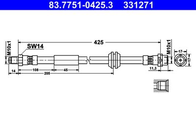 83775104253 ATE Тормозной шланг