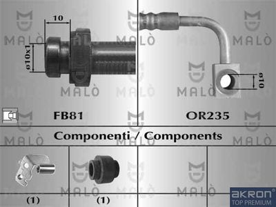 81016 AKRON-MALÒ Тормозной шланг