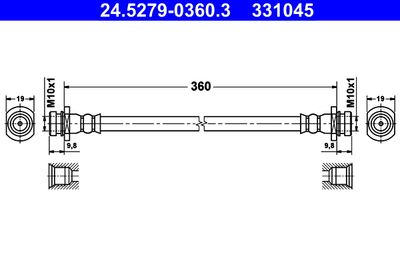 24527903603 ATE Тормозной шланг