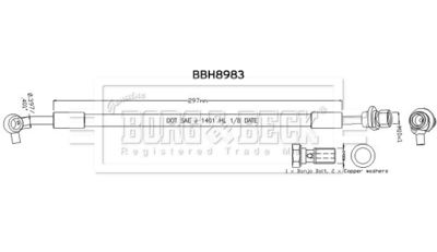 BBH8983 BORG & BECK Тормозной шланг