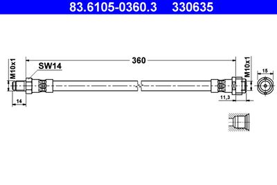 83610503603 ATE Тормозной шланг