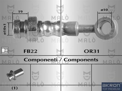 80390 AKRON-MALÒ Тормозной шланг