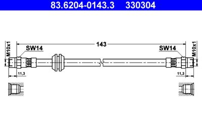 83620401433 ATE Тормозной шланг