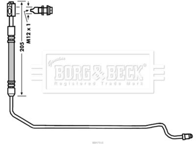 BBH7910 BORG & BECK Тормозной шланг