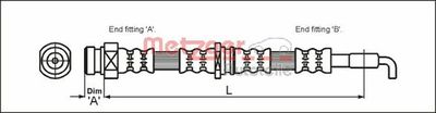 4113318 METZGER Тормозной шланг