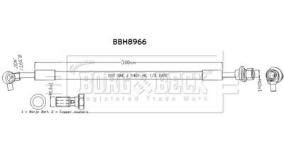 BBH8966 BORG & BECK Тормозной шланг