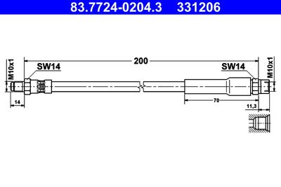83772402043 ATE Тормозной шланг