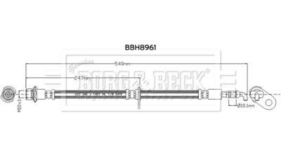 BBH8961 BORG & BECK Тормозной шланг
