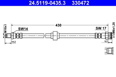 24511904353 ATE Тормозной шланг