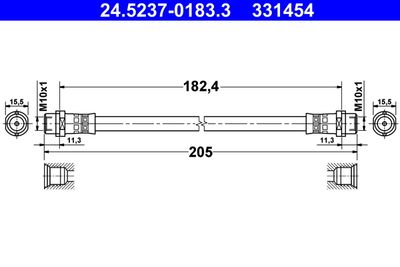 24523701833 ATE Тормозной шланг