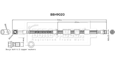 BBH9020 BORG & BECK Тормозной шланг