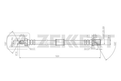 BS9078 ZEKKERT Тормозной шланг