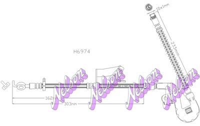 H6974 KAWE Тормозной шланг
