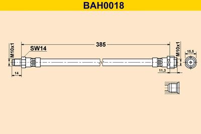 BAH0018 BARUM Тормозной шланг