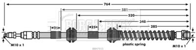 BBH7915 BORG & BECK Тормозной шланг