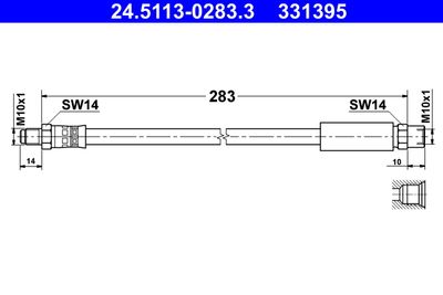 24511302833 ATE Тормозной шланг