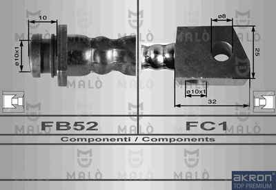 80096 AKRON-MALÒ Тормозной шланг