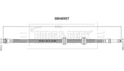 BBH8957 BORG & BECK Тормозной шланг