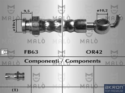 80042 AKRON-MALÒ Тормозной шланг