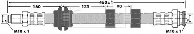 BBH6778 BORG & BECK Тормозной шланг