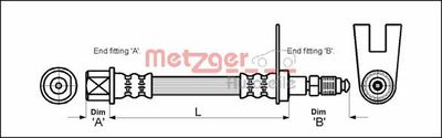 4111159 METZGER Тормозной шланг