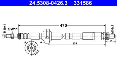 24530804263 ATE Тормозной шланг