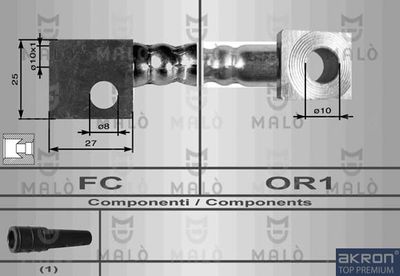 8544 AKRON-MALÒ Тормозной шланг